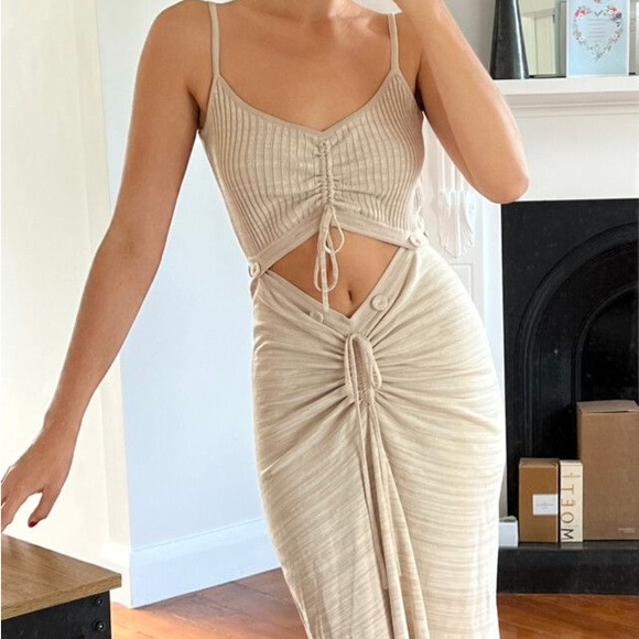 CHRISTOPHER ESBER RUCHED DISCONNECT CAMI KNIT DRESS - Picture 8 of 16